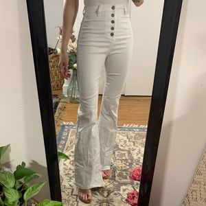 PLT ‘Button Detail Flare Jean’ White 0